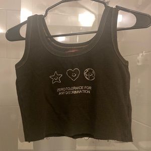 CHNGE Zero Tolerance For Discrimination crop tank top Size Medium